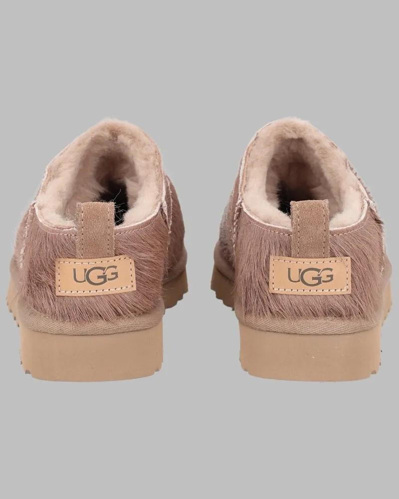 UGG Calf Hair Leather Ankle Boot — Beige Beige
