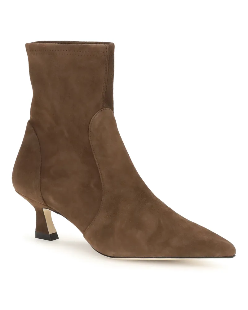 Stuart Weitzman Women's Vinnie Ankle Boots Cigar Calf Leather Bos Taurus Brown