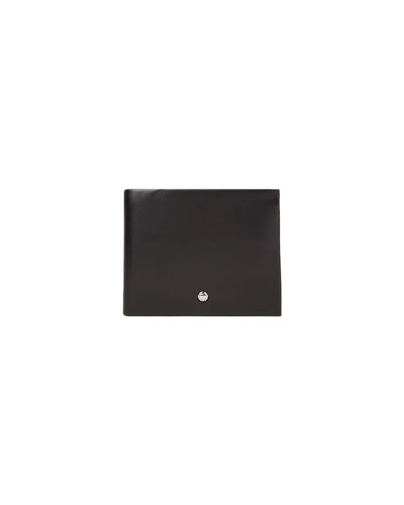 MOMO DESIGN Men's Wallet Black Leather Bags Black