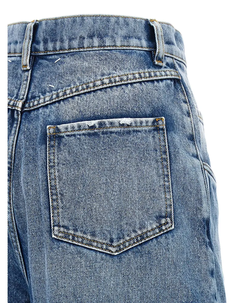 Maison Margiela Cut-Out Straight-Leg Jeans — Blue Blue