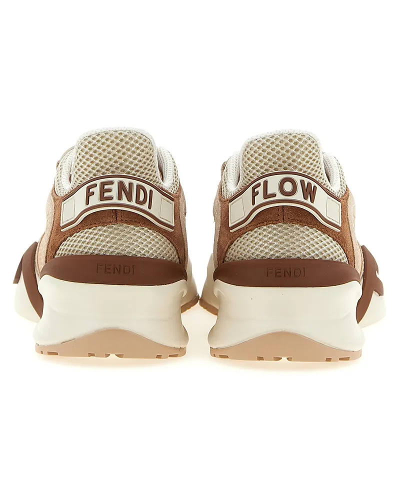Fendi Women's Multicolor Polyamide Athletic Sneakers Beige