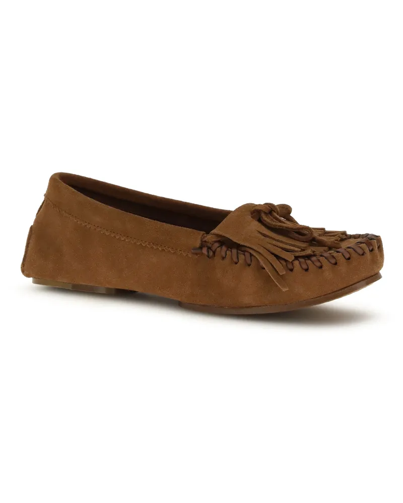 Paris Texas Women's Indiana Loafers Cognac Calf Leather Bos Taurus Brown