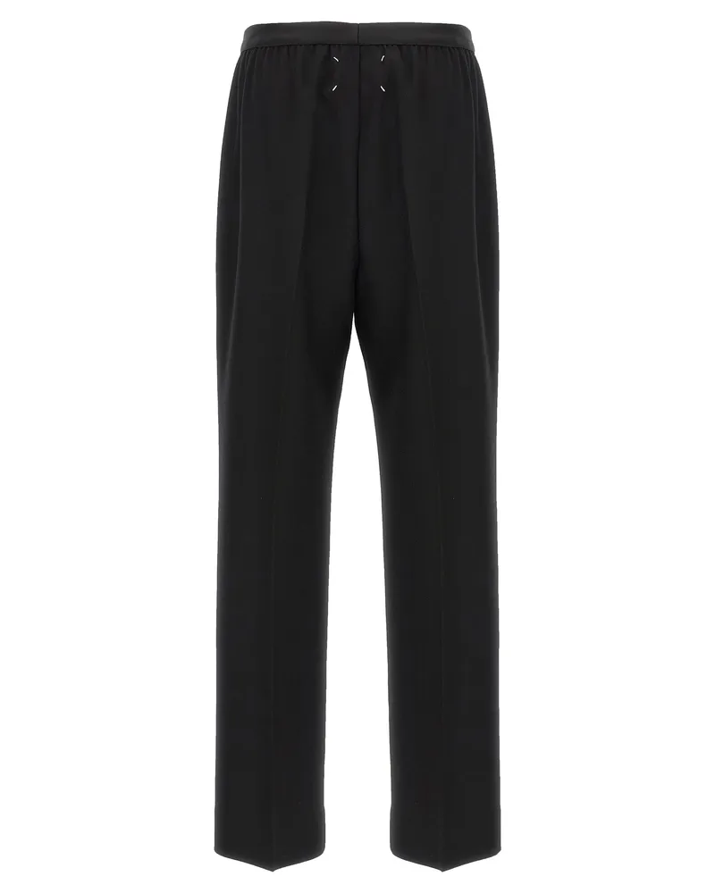 Maison Margiela Women's Black Virgin Wool Casual Pants Black