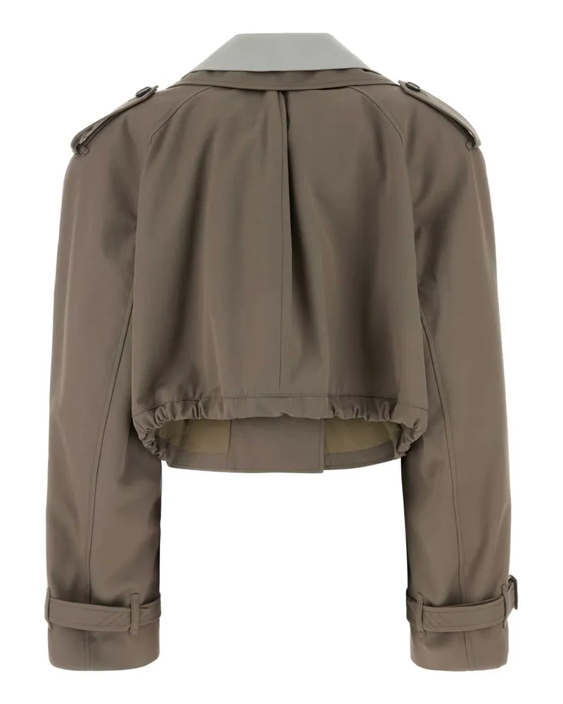 ATTICO 260wcb00111plc003aa 700 Taupegrey Exterior: Polyester Cotton Trench Coat Gray