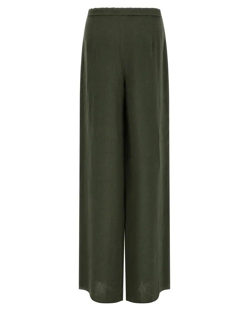 Max Mara Women's Bicolor Linen Casual Pants Green