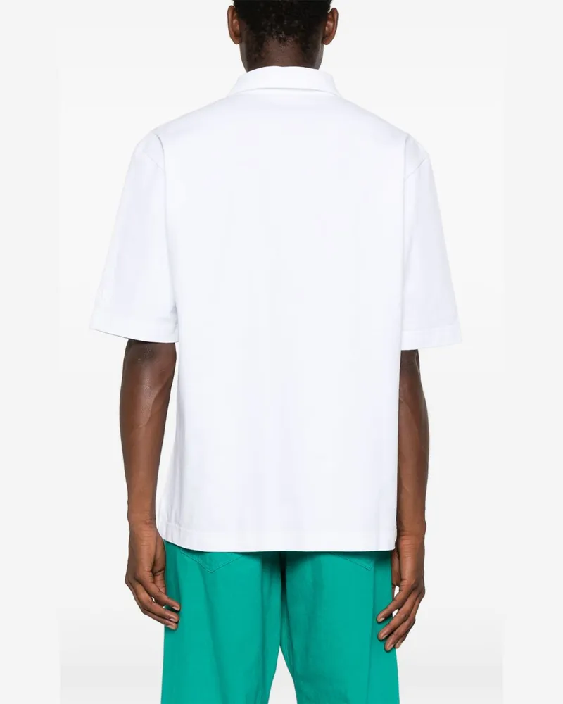 Marni Logo-Patch Organic Cotton Polo Shirt — White White