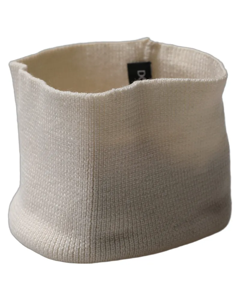 Dolce & Gabbana Ribbed Knit Scarf — White White