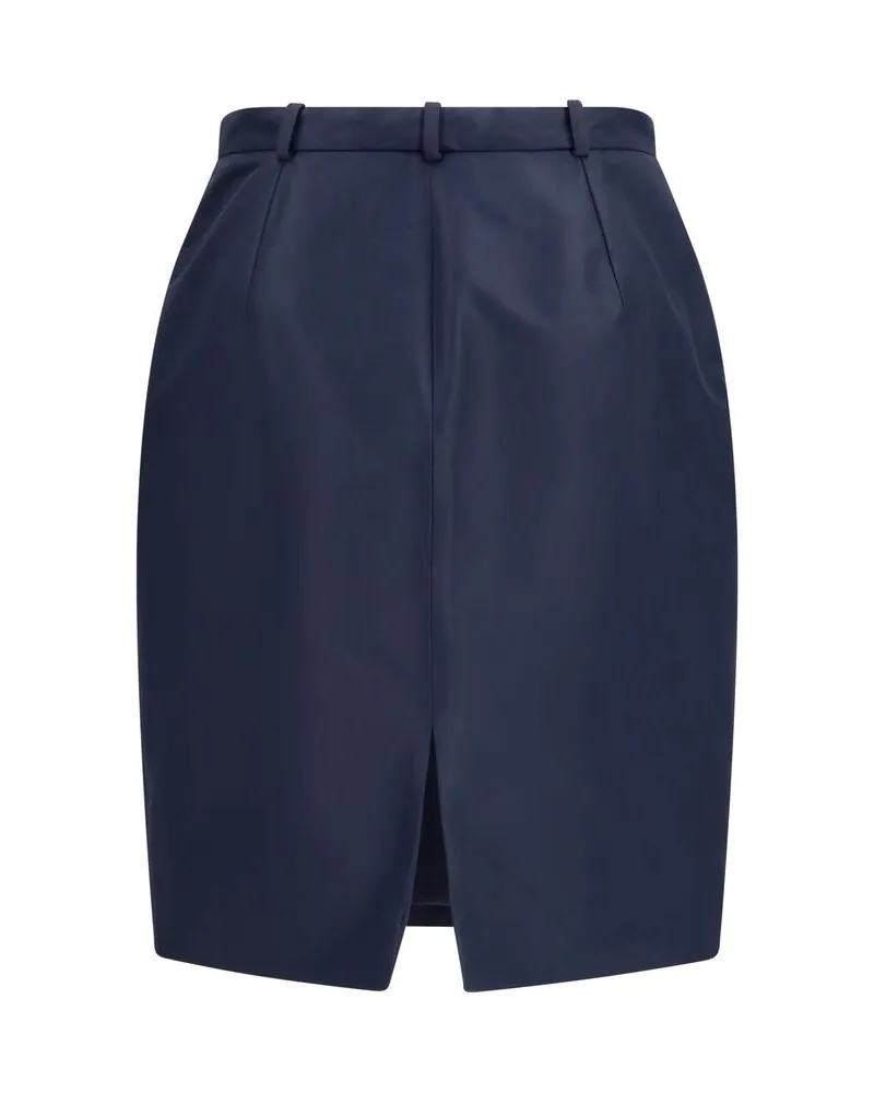 Gucci Women's Blue Silk Skirt Navy