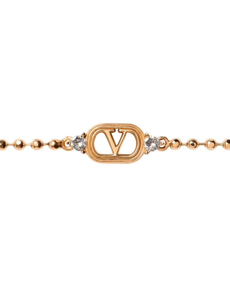 Valentino Garavani Women Bracelet With Vlogo Plate, Metallic Brass Bracelets Gold