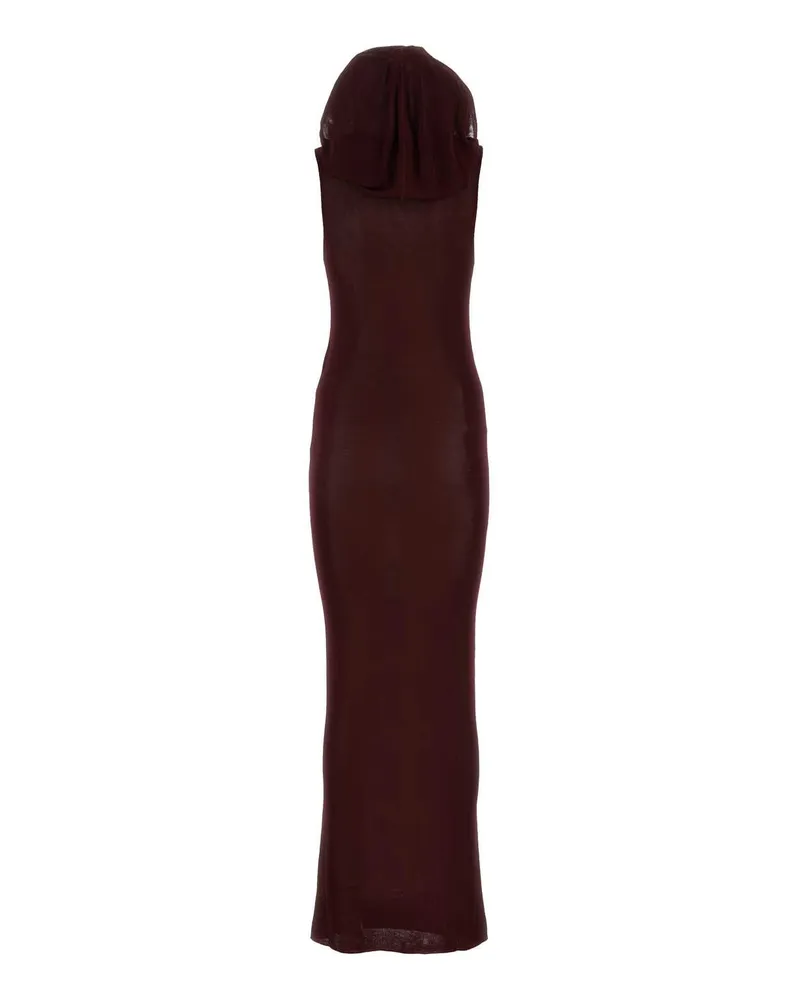 Saint Laurent Women's Burgundy Viscose Long Dress Bordeaux Exterior: Abiti Lunghi Burgundy