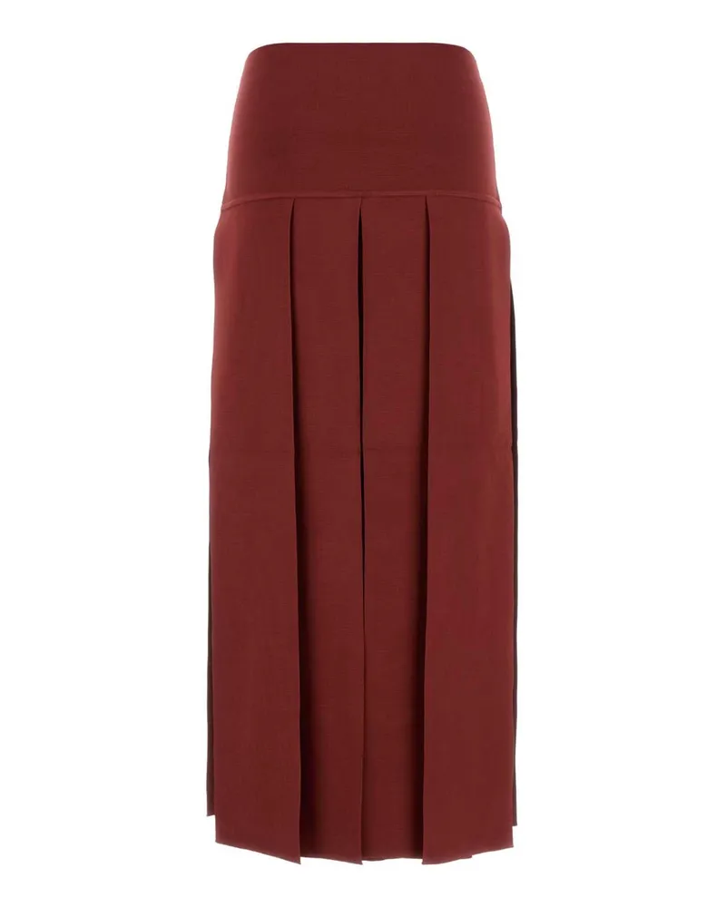 Alaïa Women's Tyrian Purple Stretch Viscose Blend Skirt Rougepompei Gonne Red