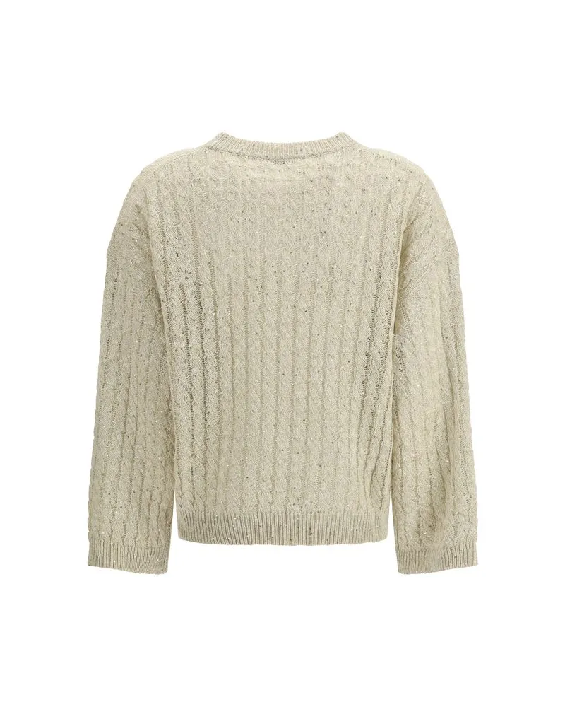 Brunello Cucinelli Women's Beige Linen Sweatshirt Clothing Beige