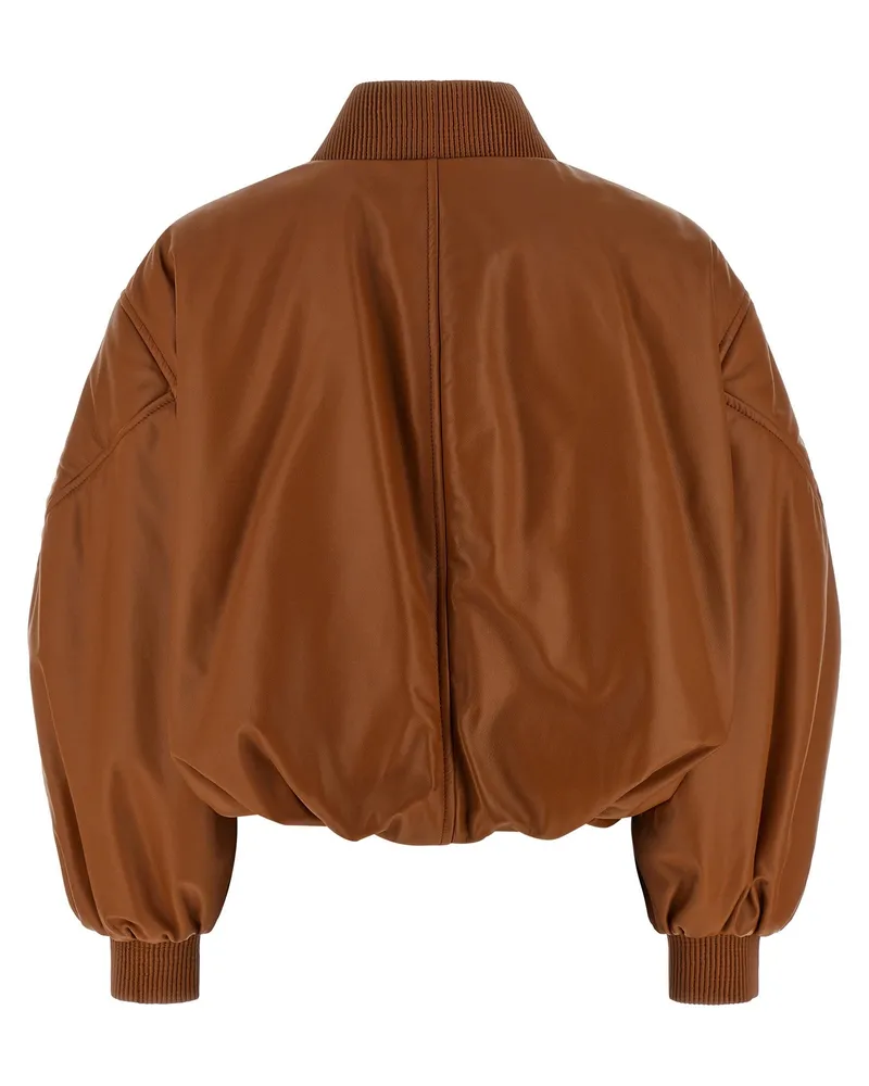 Givenchy Lamb Nappa Leather Bomber Jacket — Brown Brown
