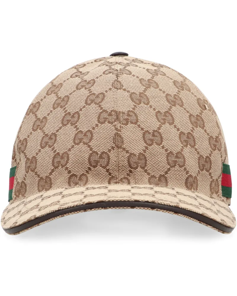 Gucci Men's Baseball Cap Gg Fabric Beige Polyester Hat Beige