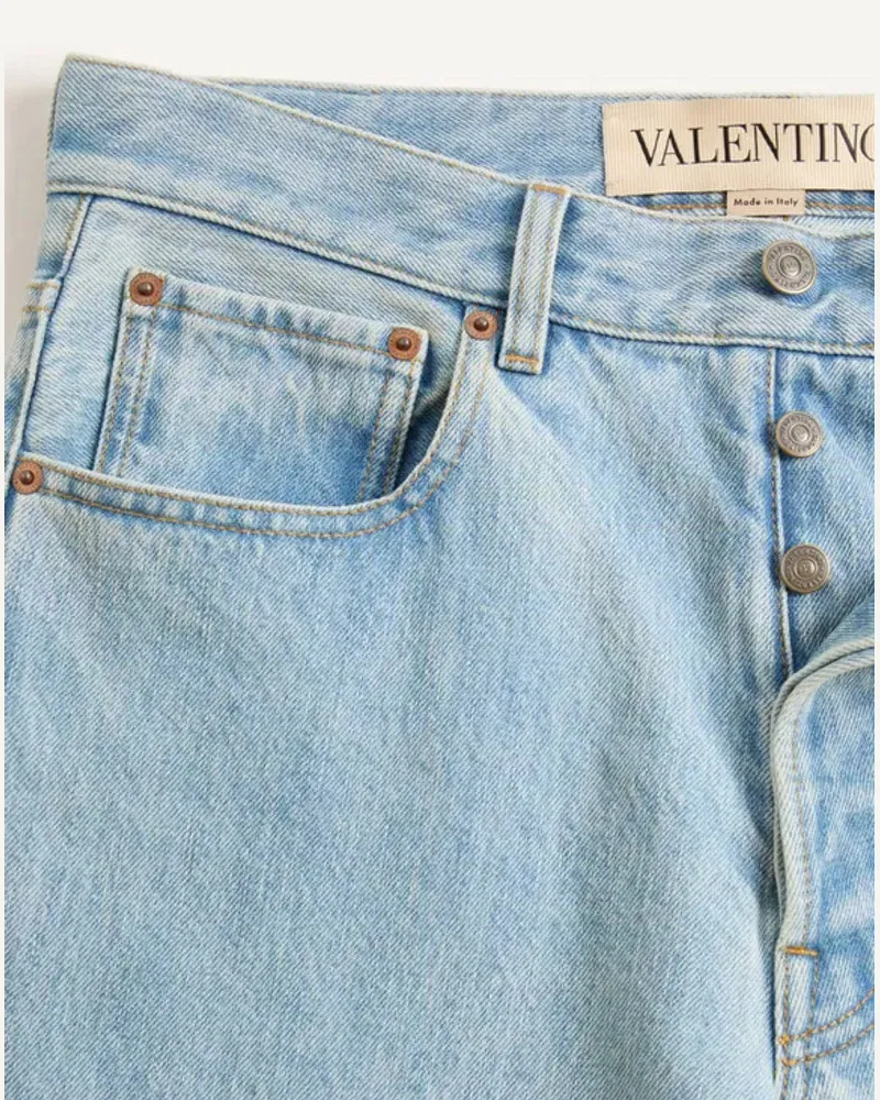 Valentino Garavani Light-Wash Denim Jeans — Light Blue Light