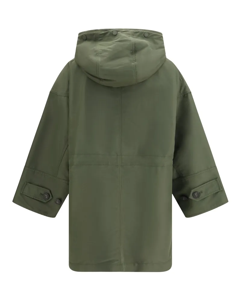 Max Mara Women's Water-Repellent Canvas Midi Parka Verde Khaki Cotton; Polyamide Trench Coats Green