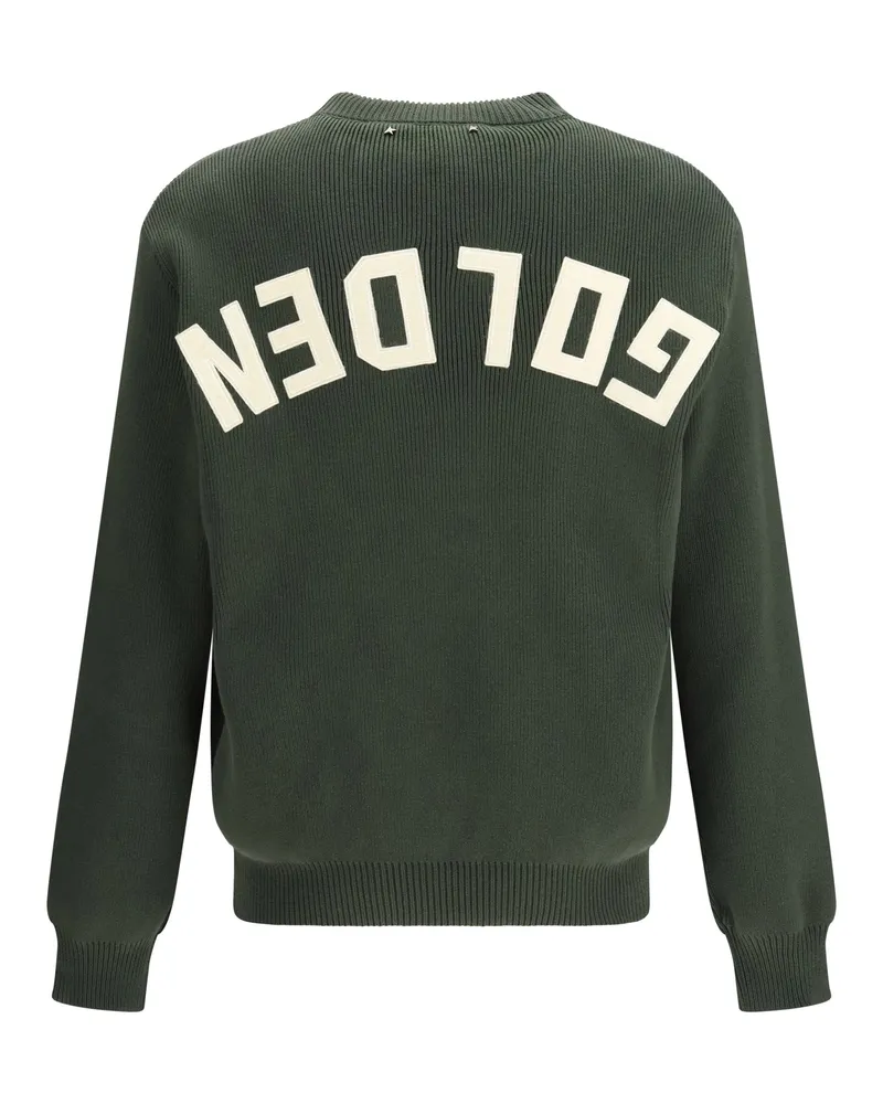 Golden Goose Men's Ribbed-Knit Sweater Military Green Cotton; Polyamide; Elastane Green