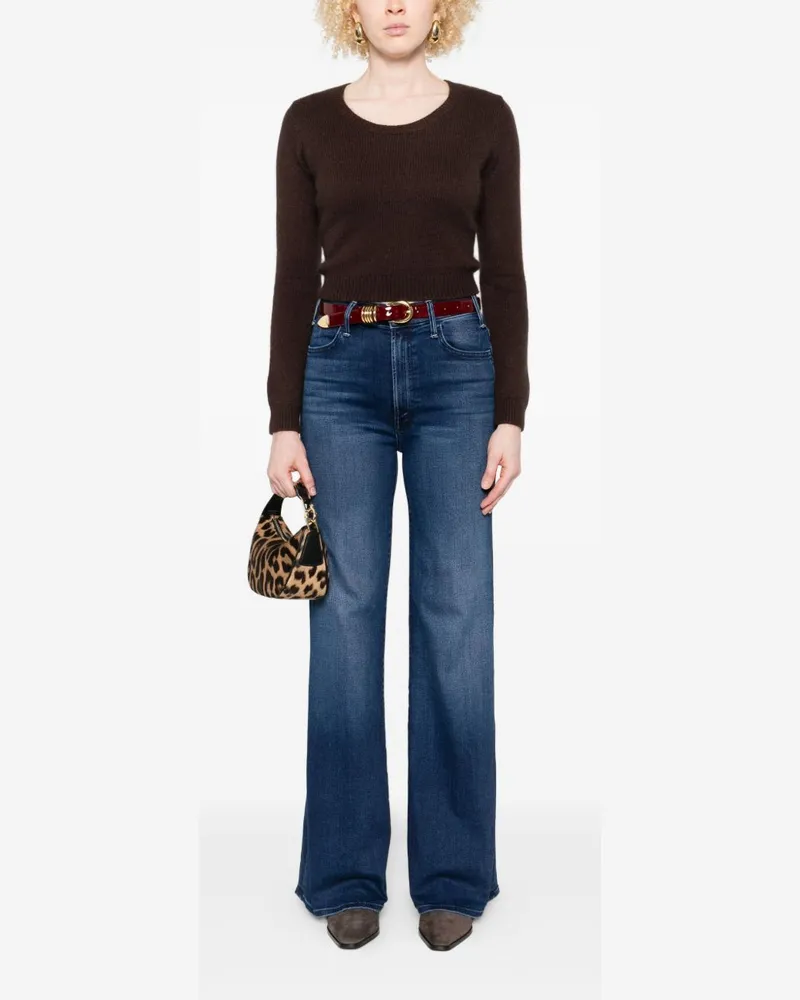 Mother Hustler Roller Sneak Jeans — Blue Blue