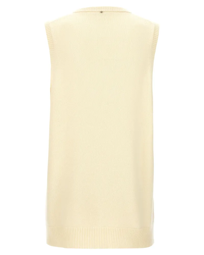 SPORTMAX Women's Bicolor Wool Sleeveless Jacket Clothing White