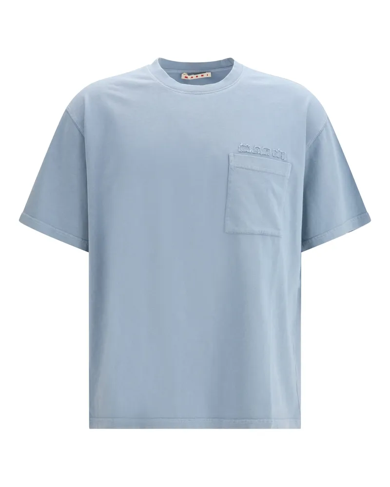 Marni Men's T-Shirt Cotton Jersey Sky T-Shirts And Polos Blue