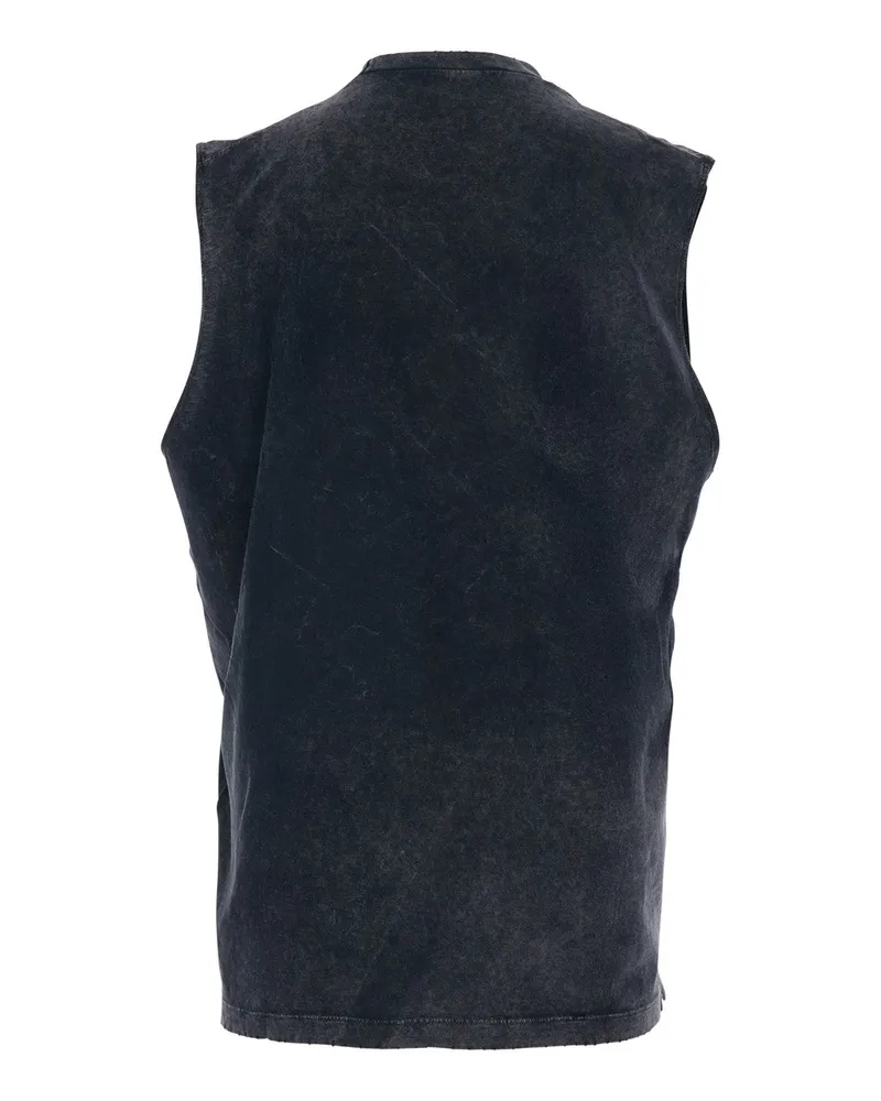 Dsquared2 Men's Black Crew Neck Top With Logo Lettering Cotton Tops Black