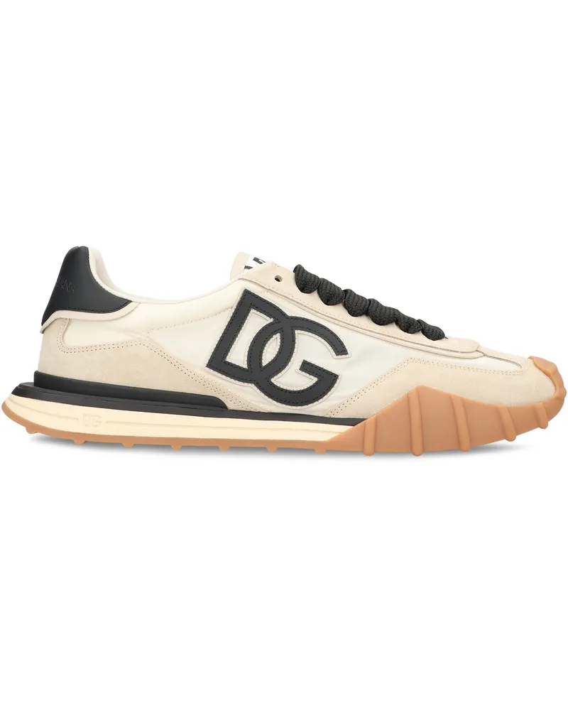Dolce & Gabbana Men's Athletic Sneakers Fabric Panna Polyamide Trainers Beige