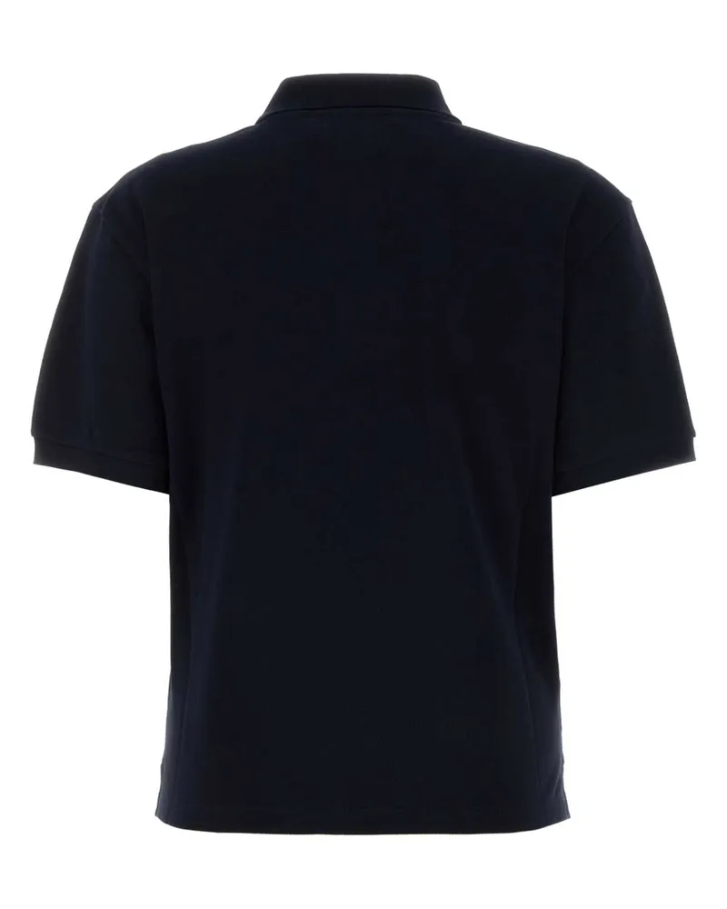 Miu Miu Women's Logo-Embroidered Piquet Polo Shirt Navy Trochusniloticus Navy