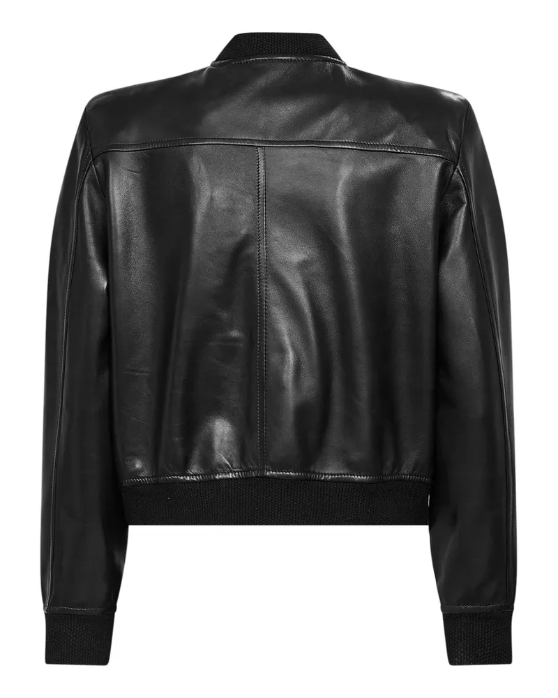 Salvatore Santoro Women's Bomber Jacket Black Ovine Leather Black