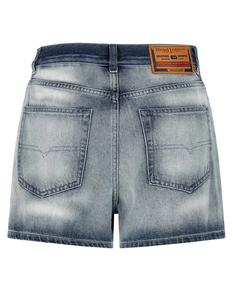 Diesel Two-Tone Washed Denim Denim Shorts — Blue Blue