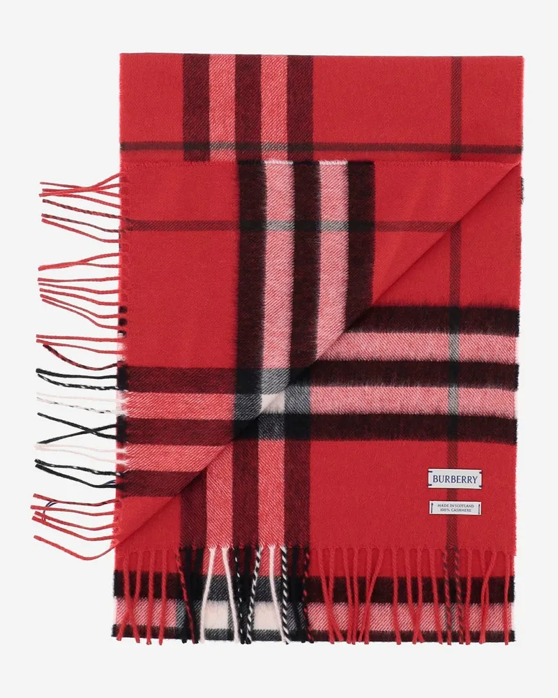 Burberry Women's Cashmere Scarf Post Red Scarfs Red