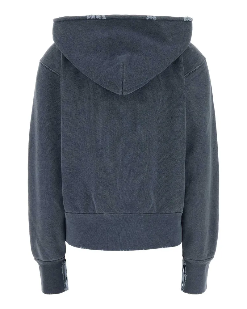 Our Legacy Women's Air Force Blue Cotton Sweatshirt 1000 Points Print Exterior: Felpe Blue