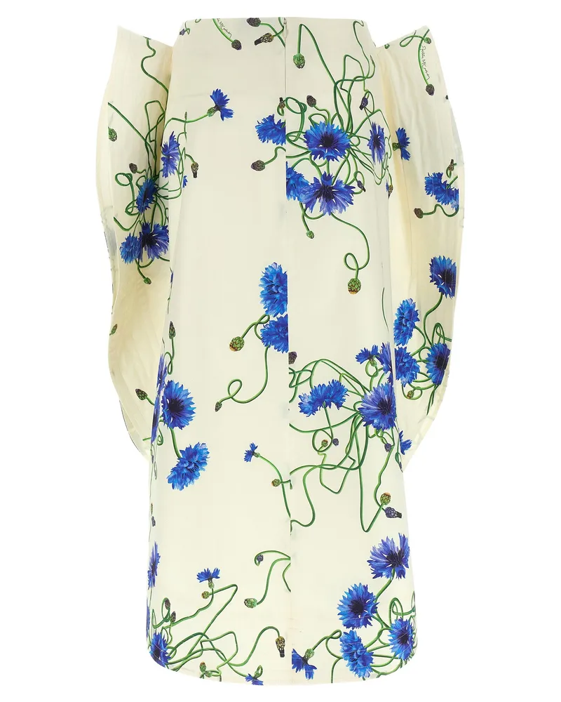 Stella McCartney Floral-Print Ruffled Skirt — Cream Cream