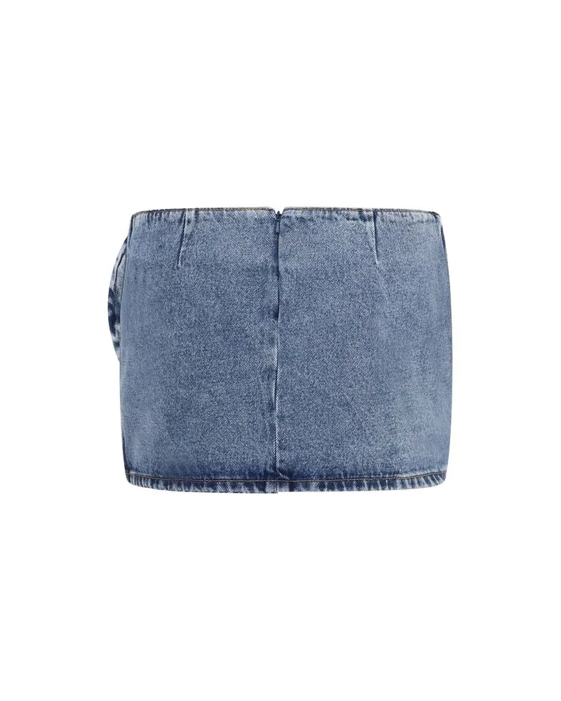 Magda Butrym Women's Blue Cotton Mini Skirt Blue