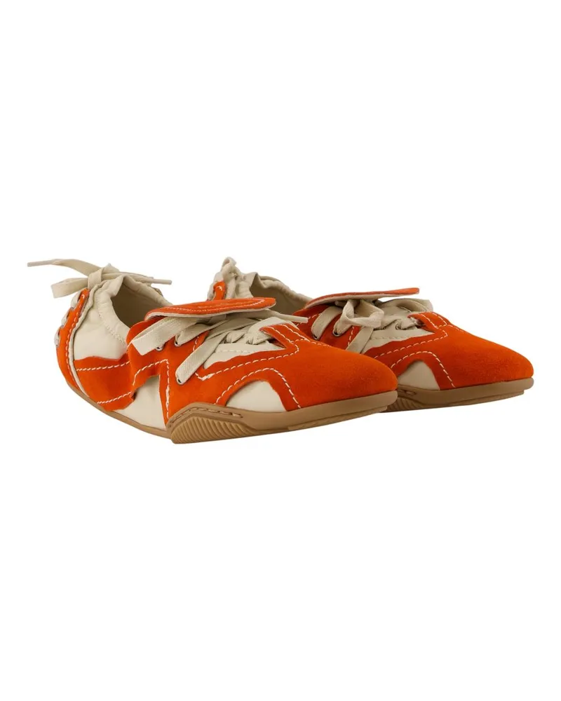 Acne Studios Women's Sneakers -  Leather Orange Lambskin Shoes Orange