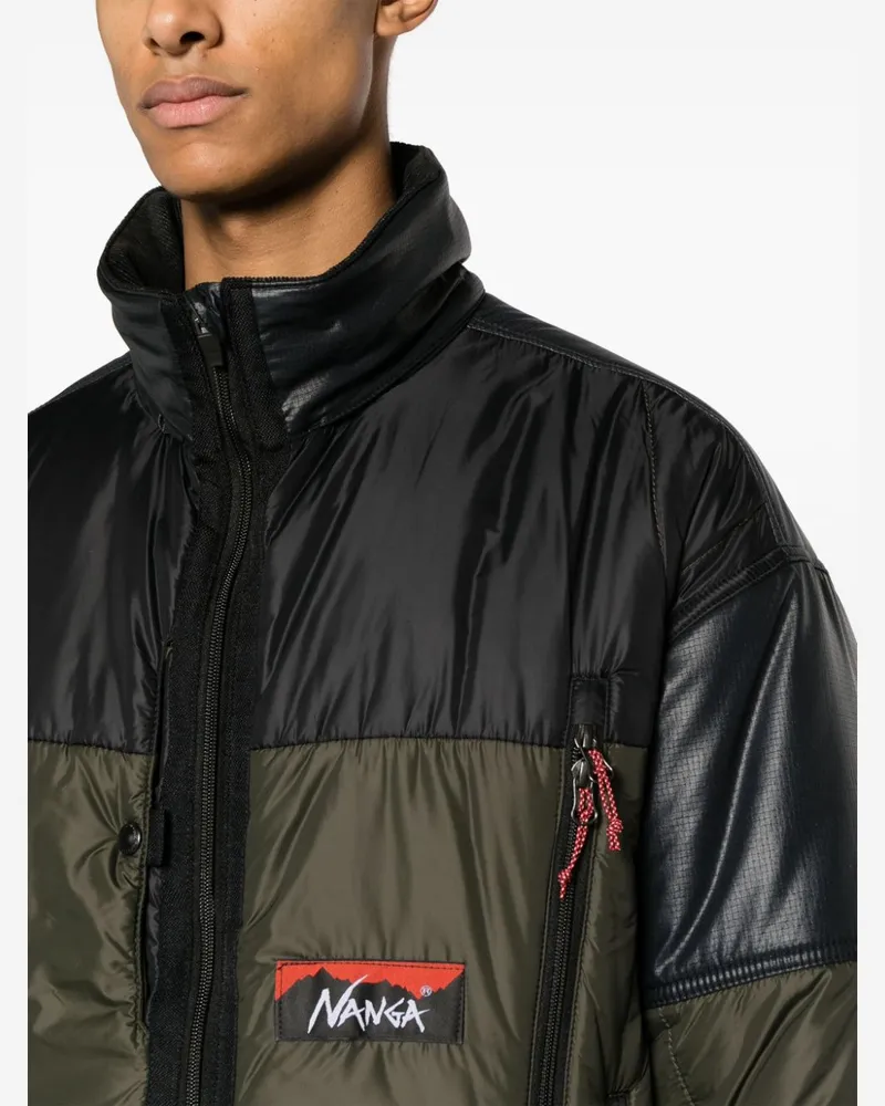 Junya Watanabe Colorblock Nylon Down Jacket — Olive Olive