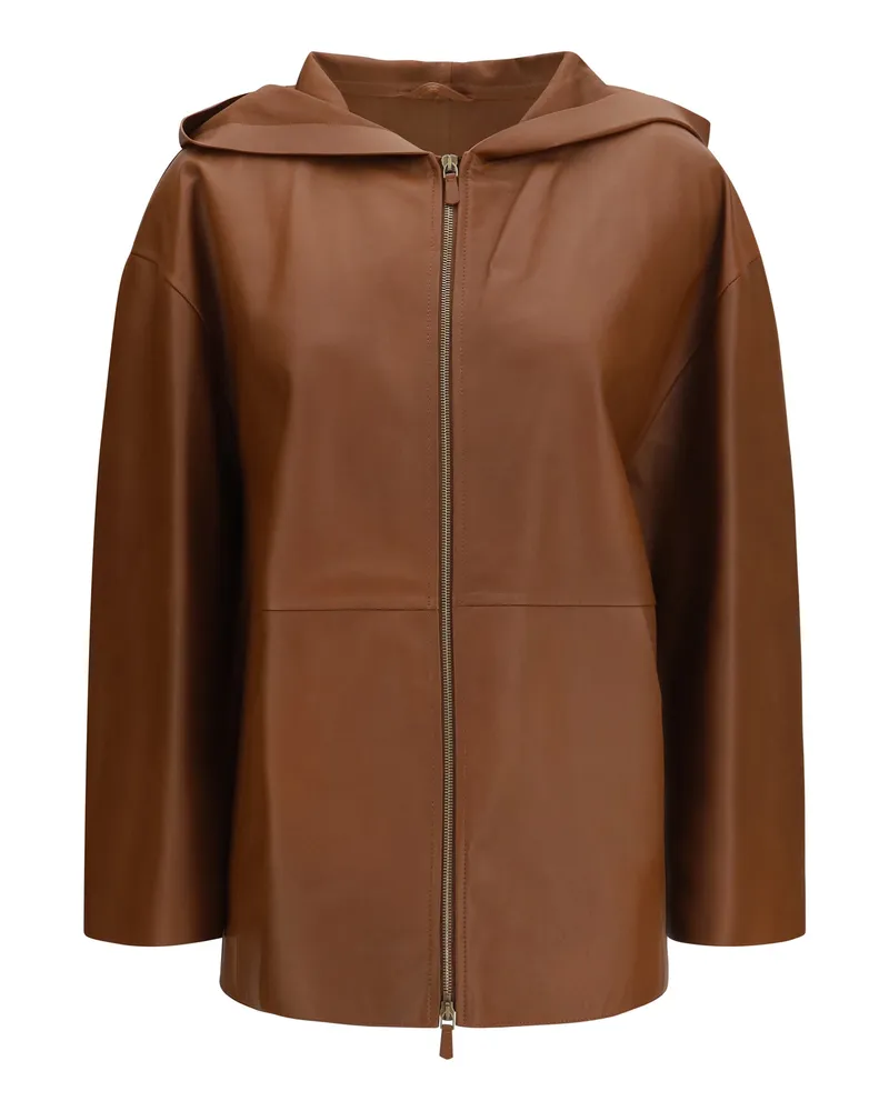 Max Mara Women's Leather Jacket Cinoso Tan Lambskin 