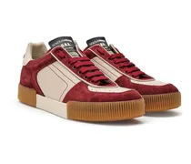 Men's Bordeaux Leather Low Top Sneakers