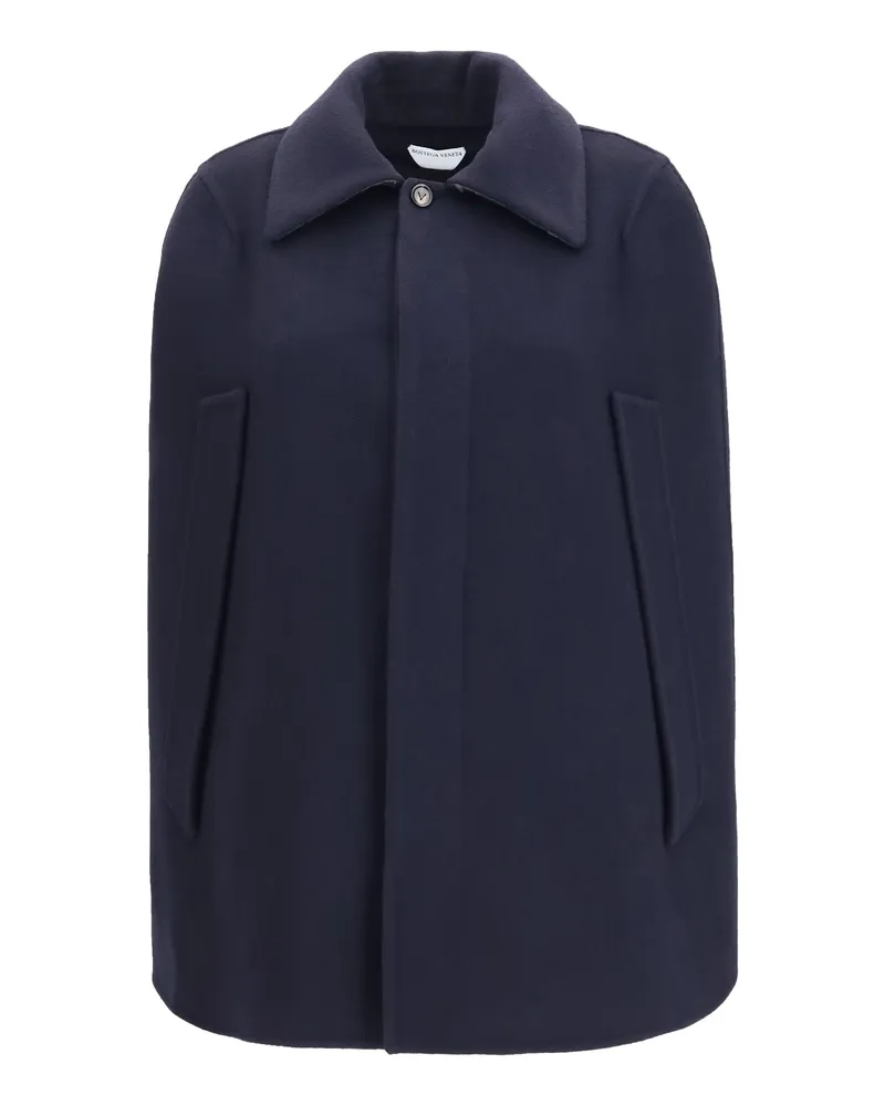 Bottega Veneta Wool and Cashmere Cape — Navy Navy