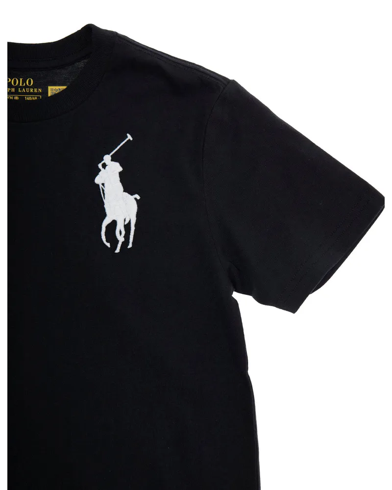 Ralph Lauren Pony-Embroidered Cotton T-Shirt — Black Black