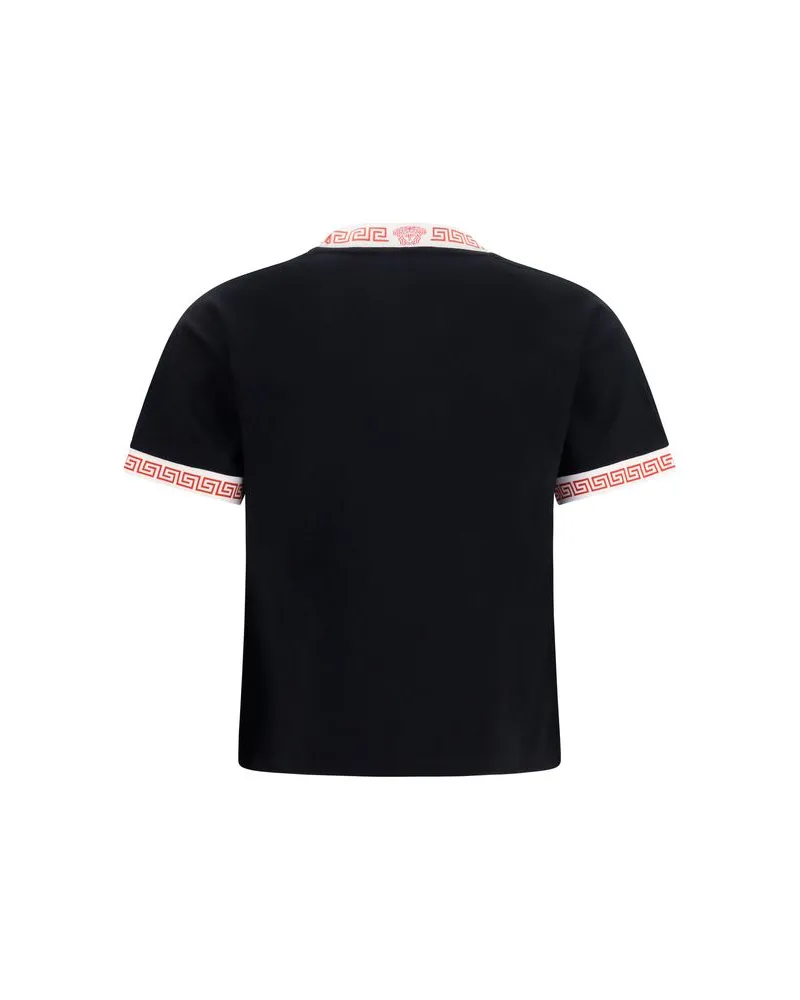 Versace Women's Black Cotton T-Shirt Black