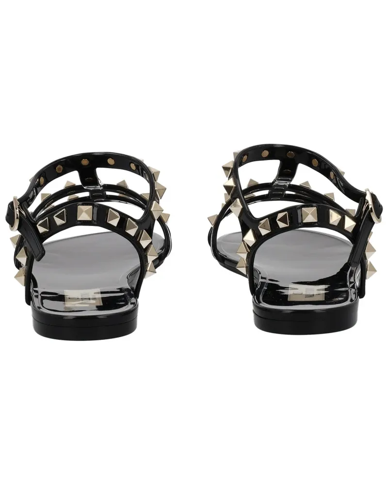 Valentino Garavani Pyramid Stud Embellished Sandal — Black Black