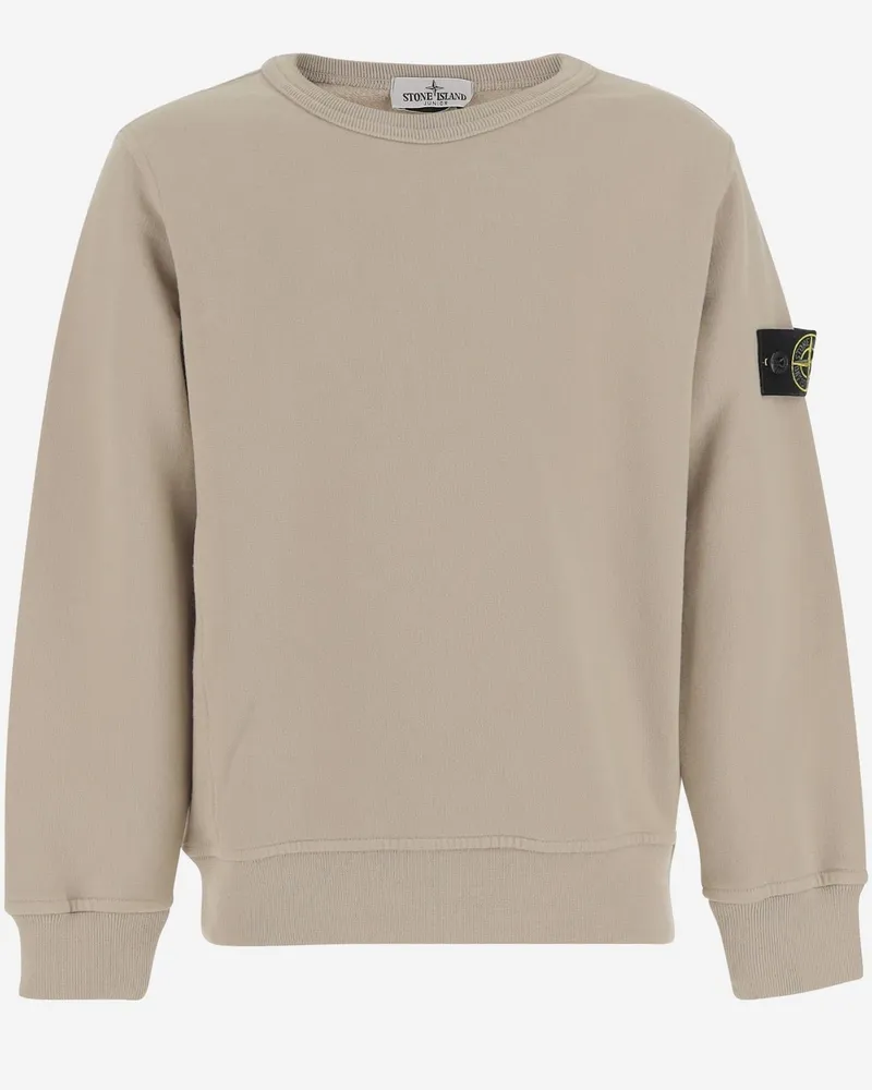 Stone Island Stretch Cotton Sweatshirt — Beige Beige