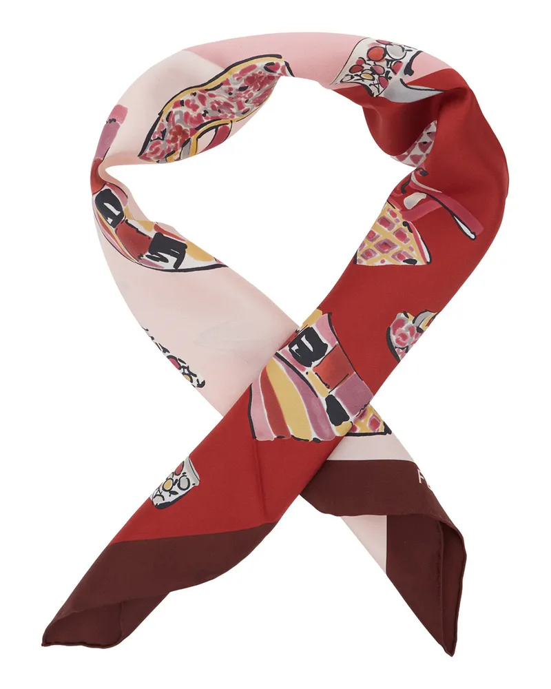 Ferragamo Printed Silk Scarf — Pink Pink