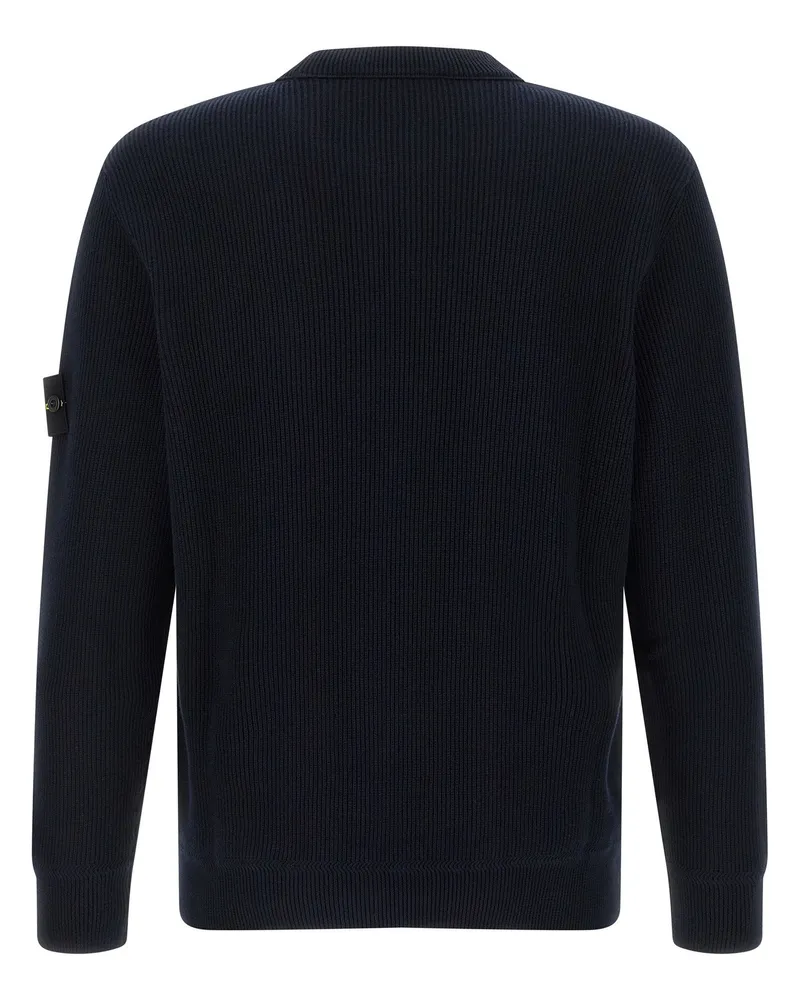 Stone Island Ribbed Cotton Sweater — Navy Navy
