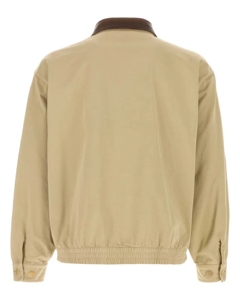 Prada Men's Sand Cotton Jacket Corda Exterior: Giubbini Beige