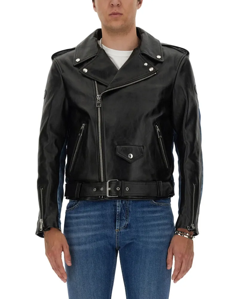 Alexander McQueen Leather Biker Jacket — Black Black