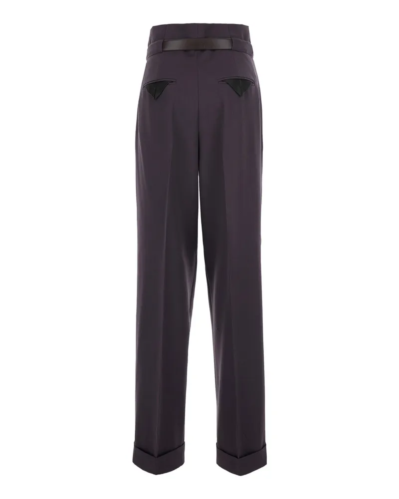 ATTICO Women's Trousers Brown Wool Brown