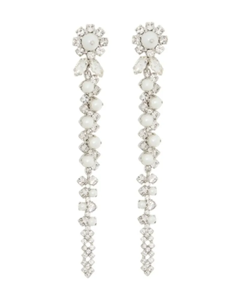 Simone Rocha Women's Drip Earrings Crystal Ivory Other Jewelry-Watches White