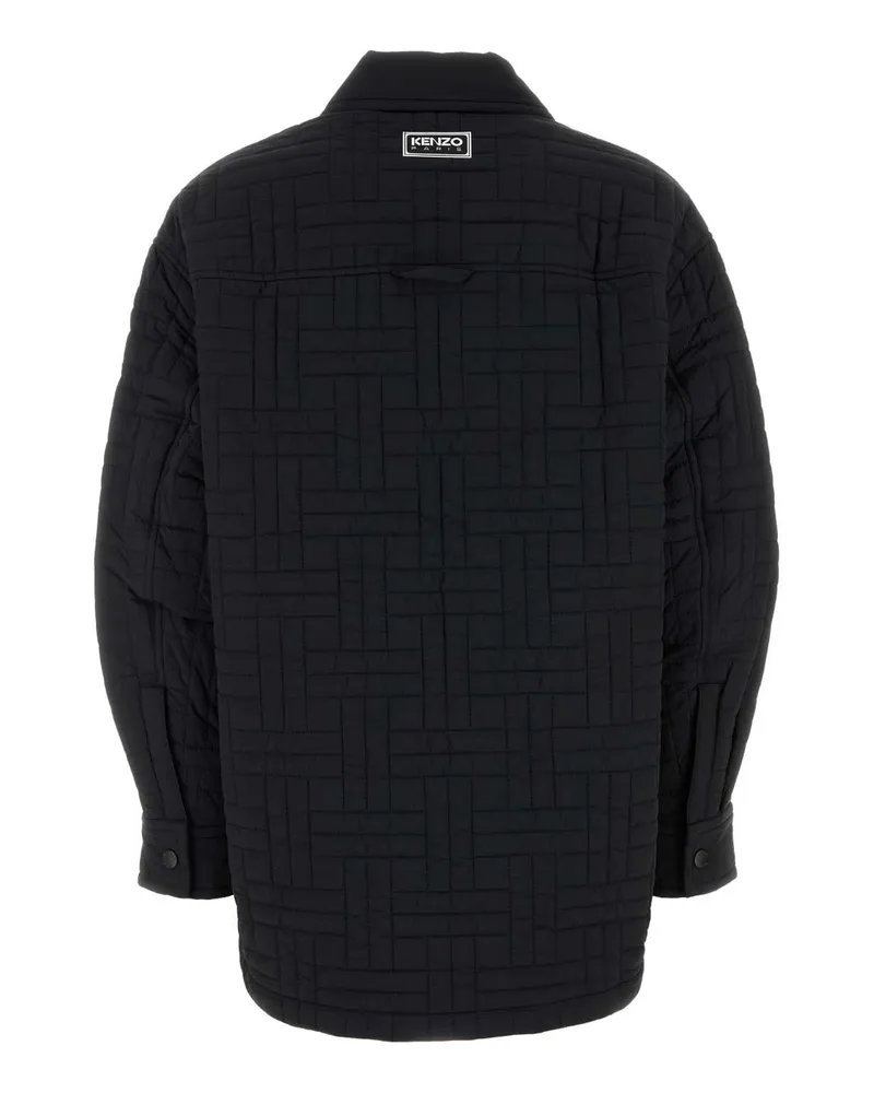 Kenzo Women's Black Nylon Oversize Jacket Giubbini Black