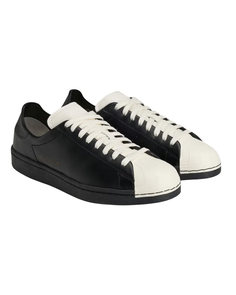adidas Men's Sneakers Superstar Black Leather Trainers Black
